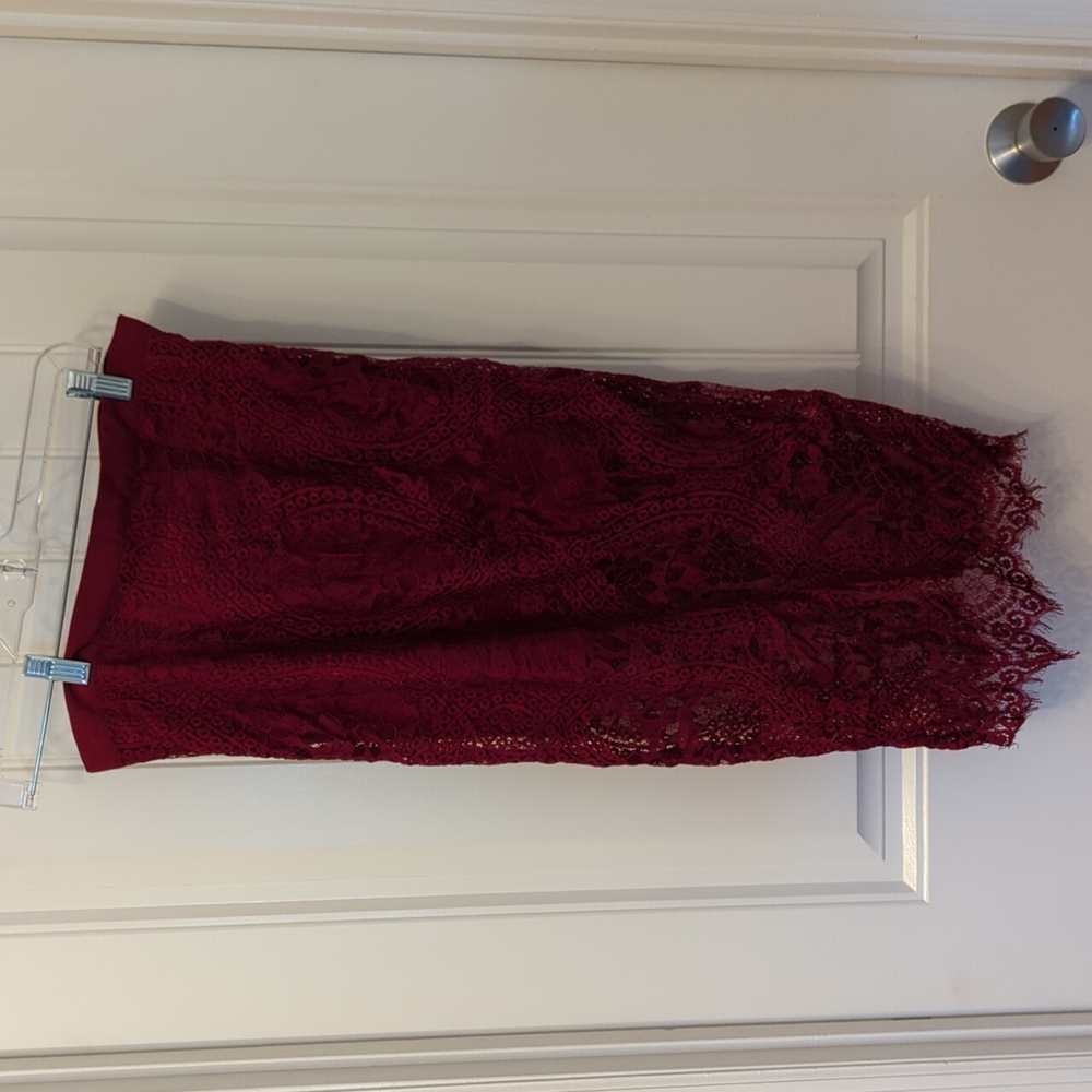 NWT Band of Gypsies Red Lace Skirt | M